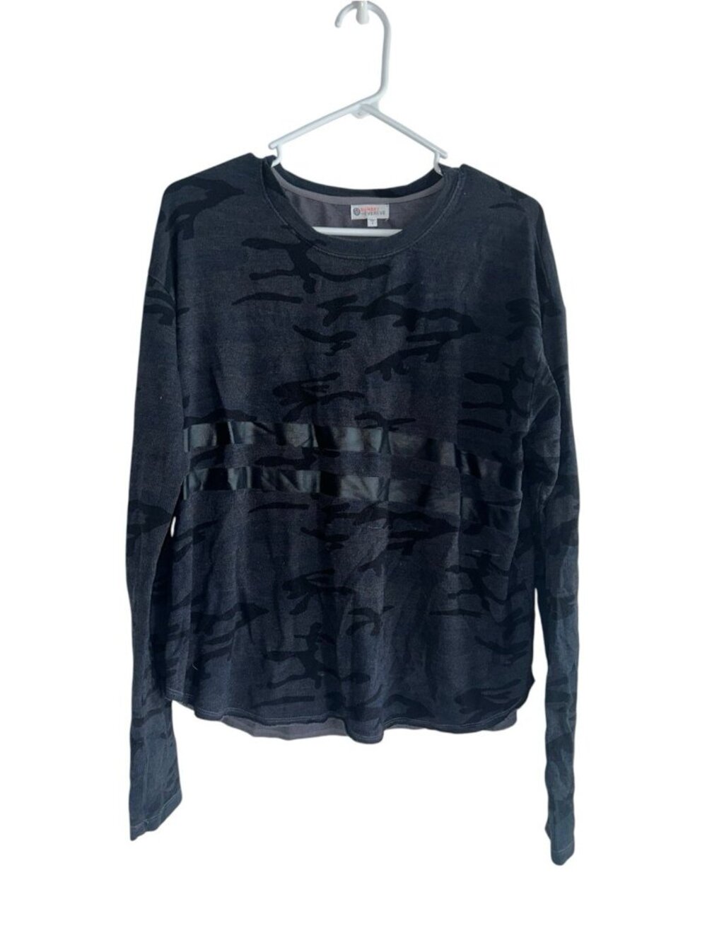 Sundry For Evereve Sweatshirt Womens 1 Or S Black Camouflage Crewneck